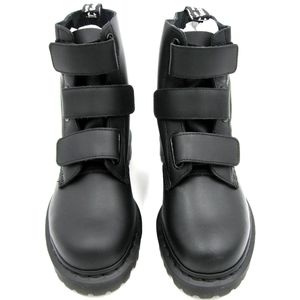 RARE Dr. Martens Coralia Women Black Velcro Combat Moto Boots SZ US7